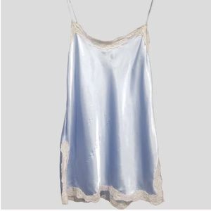 VICTORIA'S SECRET light Blue Chemise Lingerie Slip Lace Dress